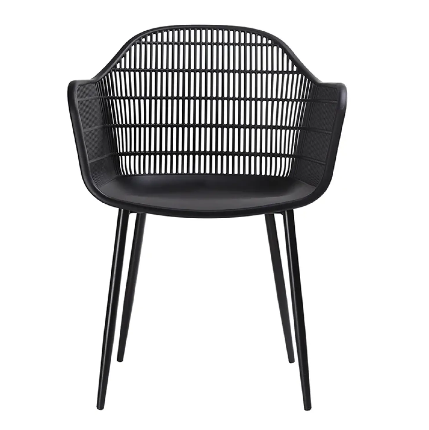 Garnero Arredamenti Set 2 sedie da pranzo polipropilene nero opaco Granada Best