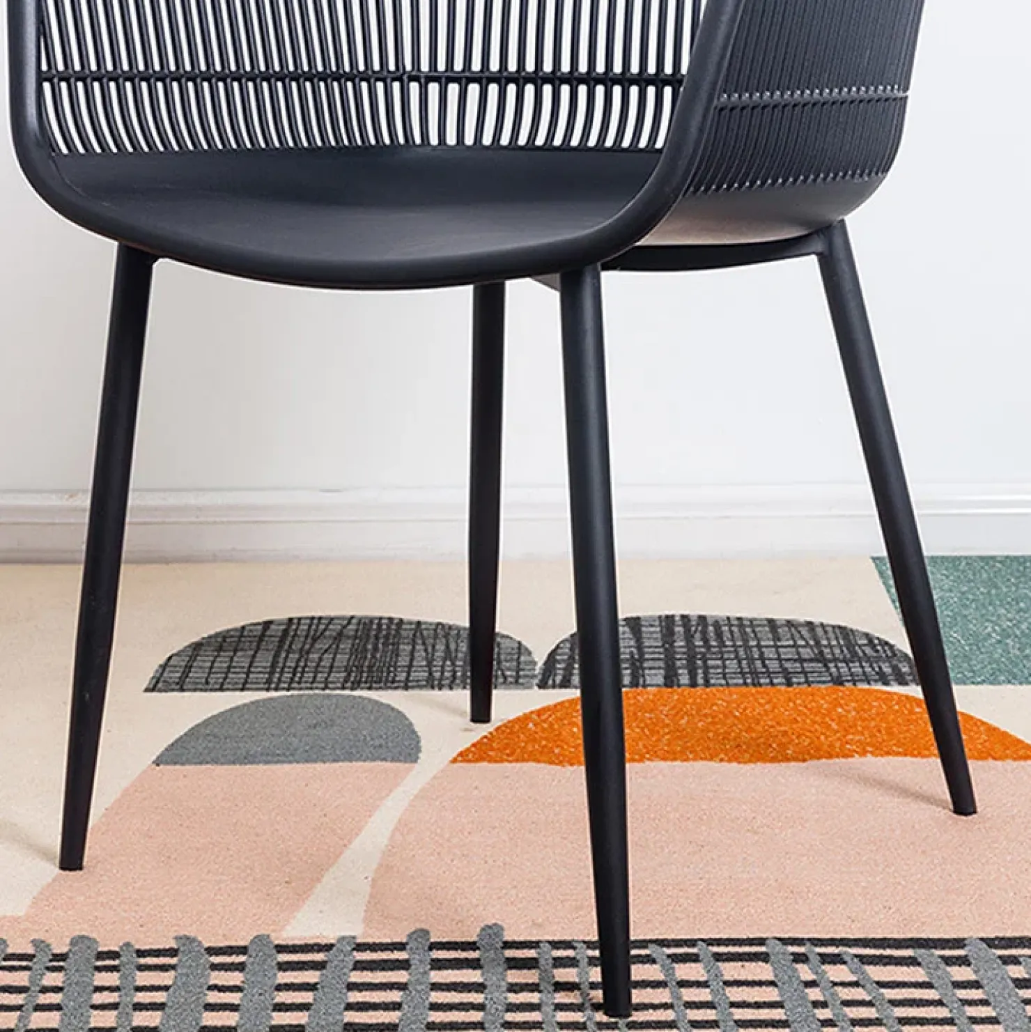 Garnero Arredamenti Set 2 sedie da pranzo polipropilene nero opaco Granada Best