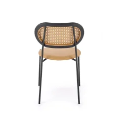Garnero Arredamenti Set 4 sedie da sala in rattan ed ecopelle chiaro Tiny Marrone Best