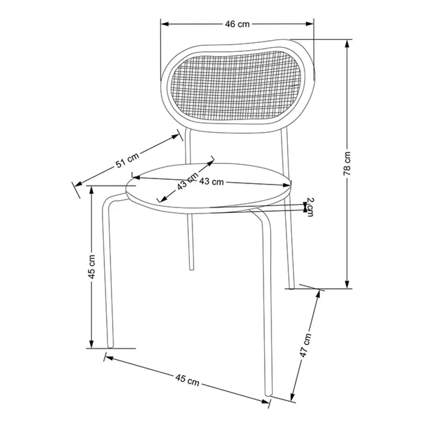Garnero Arredamenti Set 4 sedie da sala in rattan ed ecopelle Tiny Bordeaux New