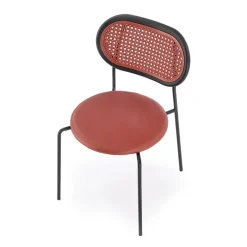 Garnero Arredamenti Set 4 sedie da sala in rattan ed ecopelle Tiny Bordeaux New