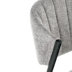 Garnero Arredamenti Set 2 sedie da sala in tessuto grigio scuro nero Elsa Outlet