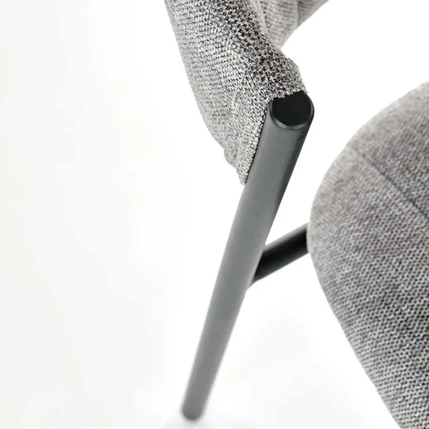 Garnero Arredamenti Set 2 sedie da sala in tessuto grigio scuro nero Elsa Outlet