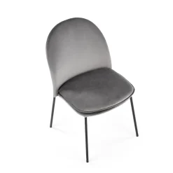 Garnero Arredamenti Set 4 sedie da sala moderne in tessuto grigia Orco Grigio Outlet