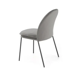 Garnero Arredamenti Set 4 sedie da sala moderne in tessuto grigia Orco Grigio Outlet