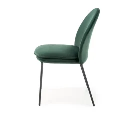 Garnero Arredamenti Set 4 sedie da sala moderne in tessuto scuro Orco Verde Best