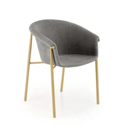 Garnero Arredamenti Set 2 sedie da sala moderne in tessuto grigio effetto oro Mulan Discount