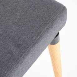 Garnero Arredamenti Set 4 sedie da sala moderne in tessuto grigio scuro Barone New