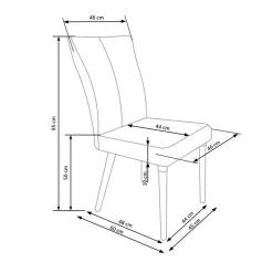 Garnero Arredamenti Set 4 sedie da sala moderne in tessuto grigio scuro Barone New