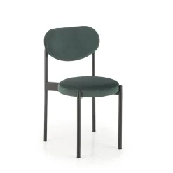 Garnero Arredamenti Set 4 sedie da soggiorno in tessuto scuro nero Leela Verde New