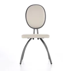 Garnero Arredamenti Set 4 sedie da soggiorno in ecopelle grigio chiaro Fergus Best