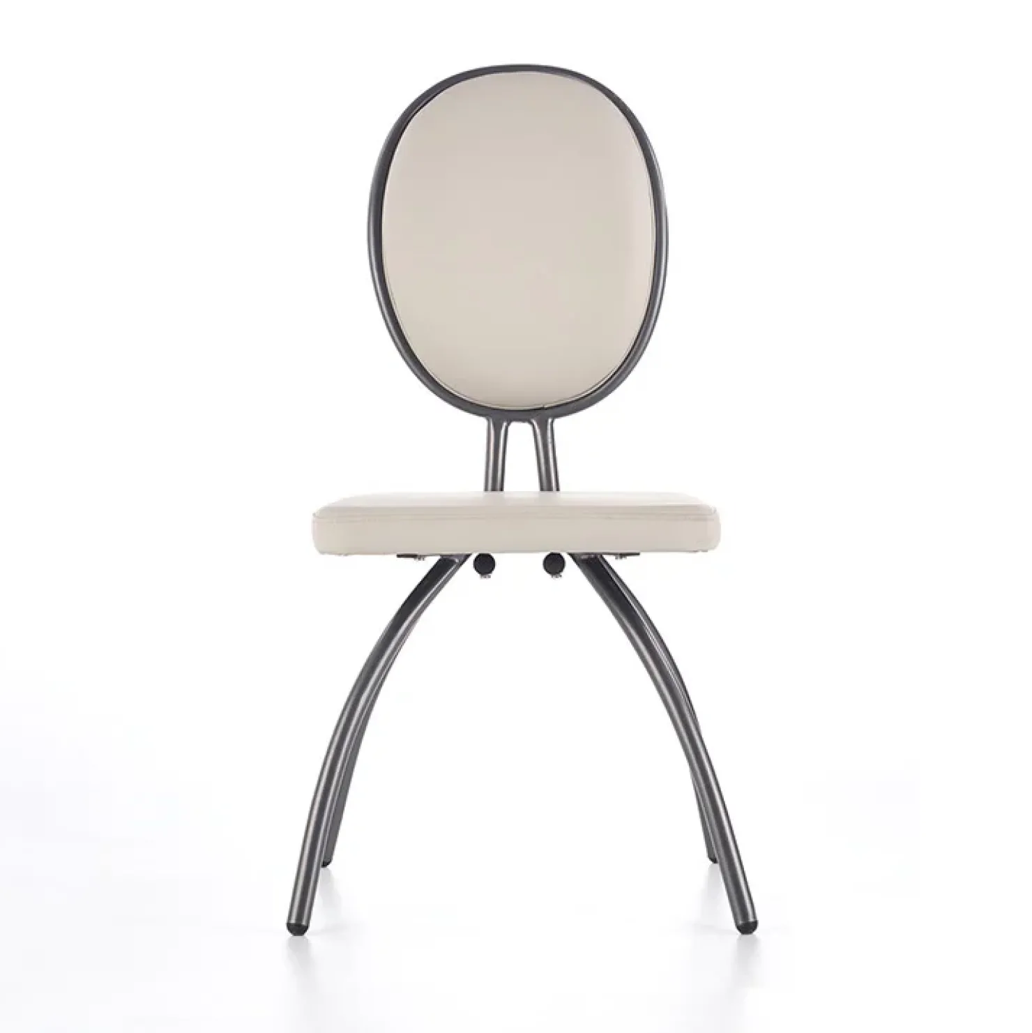 Garnero Arredamenti Set 4 sedie da soggiorno in ecopelle grigio chiaro Fergus Best