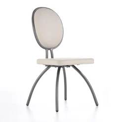 Garnero Arredamenti Set 4 sedie da soggiorno in ecopelle grigio chiaro Fergus Best