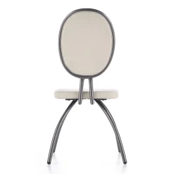 Garnero Arredamenti Set 4 sedie da soggiorno in ecopelle grigio chiaro Fergus Best