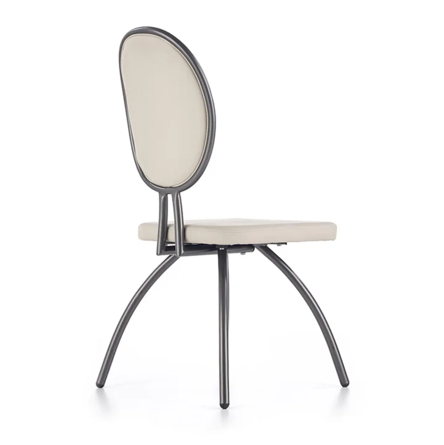 Garnero Arredamenti Set 4 sedie da soggiorno in ecopelle grigio chiaro Fergus Best