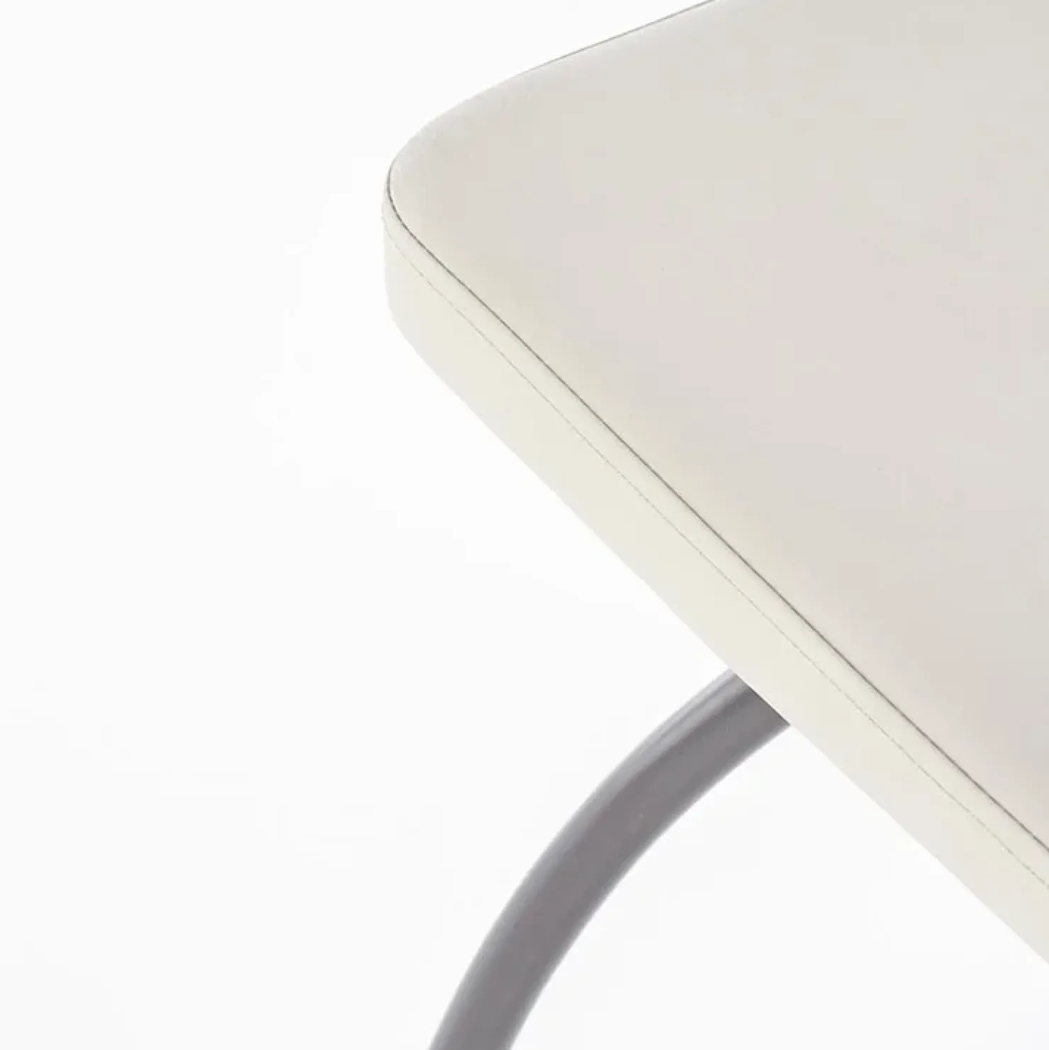 Garnero Arredamenti Set 4 sedie da soggiorno in ecopelle grigio chiaro Fergus Best