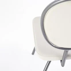 Garnero Arredamenti Set 4 sedie da soggiorno in ecopelle grigio chiaro Fergus Best