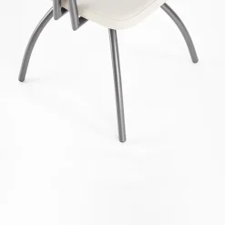 Garnero Arredamenti Set 4 sedie da soggiorno in ecopelle grigio chiaro Fergus Best