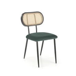 Garnero Arredamenti Set 2 sedie da soggiorno in rattan e velluto scuro Paulie Verde Hot