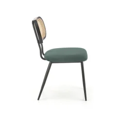 Garnero Arredamenti Set 2 sedie da soggiorno in rattan e velluto scuro Paulie Verde Hot