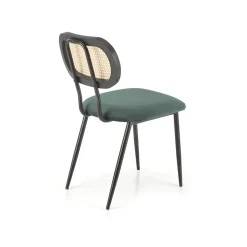 Garnero Arredamenti Set 2 sedie da soggiorno in rattan e velluto scuro Paulie Verde Hot