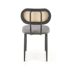 Garnero Arredamenti Set 2 sedie da soggiorno in rattan e velluto Paulie Grigio Online