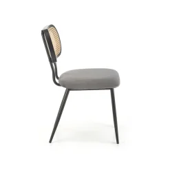 Garnero Arredamenti Set 2 sedie da soggiorno in rattan e velluto Paulie Grigio Online