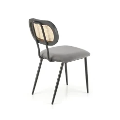 Garnero Arredamenti Set 2 sedie da soggiorno in rattan e velluto Paulie Grigio Online