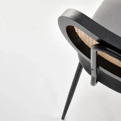 Garnero Arredamenti Set 2 sedie da soggiorno in rattan e velluto Paulie Grigio Online