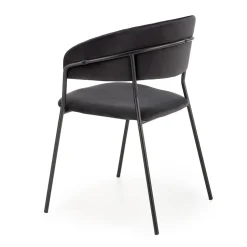 Garnero Arredamenti Set 4 sedie da soggiorno moderne in velluto Lina Nero