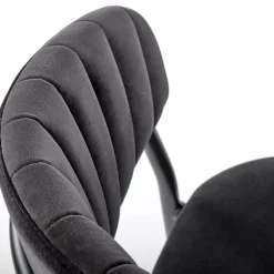 Garnero Arredamenti Set 4 sedie da soggiorno moderne in velluto Lina Nero