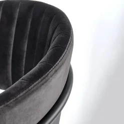 Garnero Arredamenti Set 4 sedie da soggiorno moderne in velluto Lina Nero