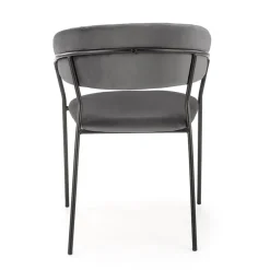 Garnero Arredamenti Set 4 sedie da soggiorno moderne in velluto Lina Grigio Online