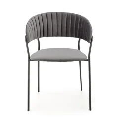 Garnero Arredamenti Set 4 sedie da soggiorno moderne in velluto Lina Grigio Online