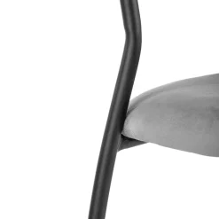 Garnero Arredamenti Set 4 sedie da soggiorno moderne in velluto Lina Grigio Online