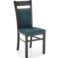 Garnero Arredamenti Set 2 sedie imbottite classiche in tessuto nero verde Azalea Verde Petrolio - Nero