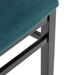 Garnero Arredamenti Set 2 sedie imbottite classiche in tessuto nero verde Azalea Verde Petrolio - Nero