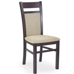 Garnero Arredamenti Set 2 sedie imbottite classiche in tessuto noce scuro beige Azalea Beige - Noce Hot