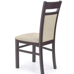 Garnero Arredamenti Set 2 sedie imbottite classiche in tessuto noce scuro beige Azalea Beige - Noce Hot