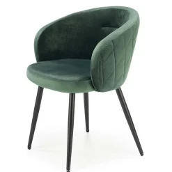 Garnero Arredamenti Set 4 sedie imbottite in tessuto scuro acciaio nero Amiata Verde Clearance