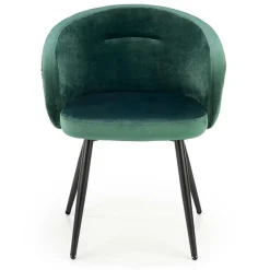 Garnero Arredamenti Set 4 sedie imbottite in tessuto scuro acciaio nero Amiata Verde Clearance