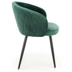 Garnero Arredamenti Set 4 sedie imbottite in tessuto scuro acciaio nero Amiata Verde Clearance