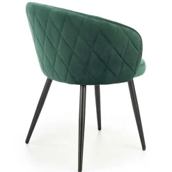 Garnero Arredamenti Set 4 sedie imbottite in tessuto scuro acciaio nero Amiata Verde Clearance