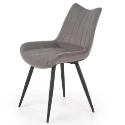 Garnero Arredamenti Set 4 sedie imbottite in velluto grigio Leda Discount