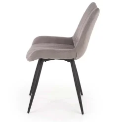 Garnero Arredamenti Set 4 sedie imbottite in velluto grigio Leda Discount