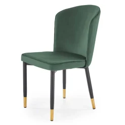 Garnero Arredamenti Set 4 sedie imbottite in velluto verde acciaio nero oro Eden Hot