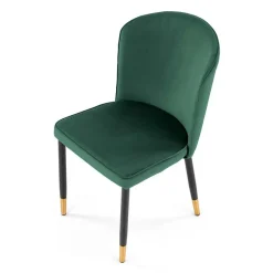 Garnero Arredamenti Set 4 sedie imbottite in velluto verde acciaio nero oro Eden Hot