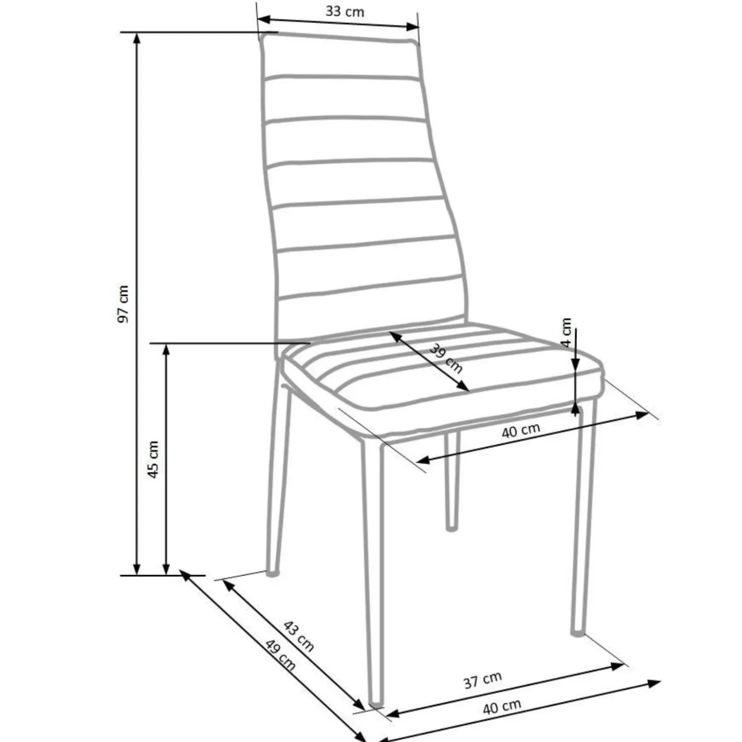 Garnero Arredamenti Set 4 sedie imbottite soggiorno in ecopelle Vittoria Bianco New
