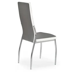Garnero Arredamenti Set 4 sedie in ecopelle grigio bianco con gambe in metallo Emma Outlet