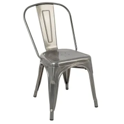 Garnero Arredamenti Set 2 sedie in metallo impilabili grigio laccato Lix Argento Clearance